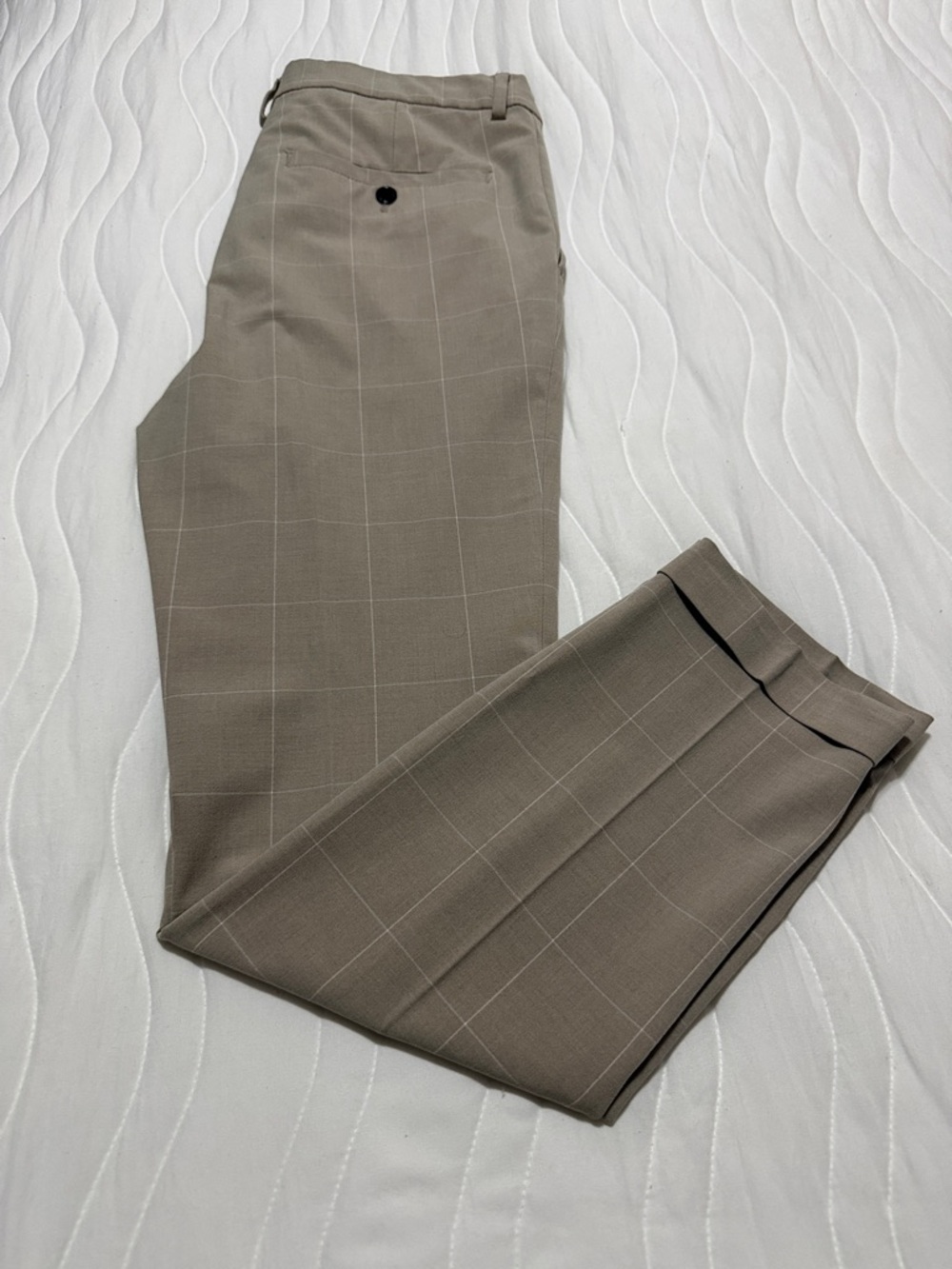 H&M Taupe Windowpane Slim Dress Pants 31 W/ 30 L
